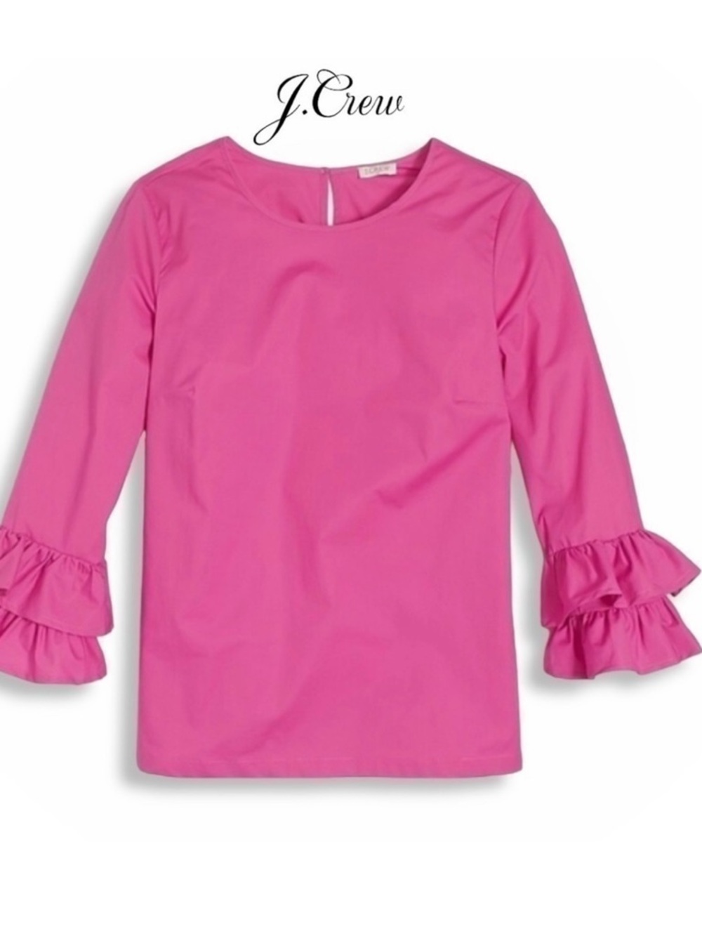 J.crew Ruffle Sleeve Pink Top.